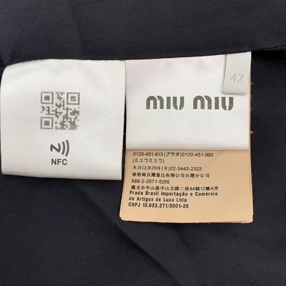 Vintage Miu Miu Girls Red Wool Blend Double-Breasted Coat W/ Velvet Collar & Bow - Picture 8 of 8